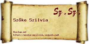 Szőke Szilvia névjegykártya