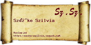 Szőke Szilvia névjegykártya